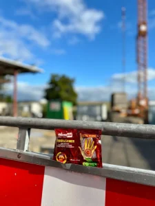 Handwärmer vor Logistikzentrum Umbau